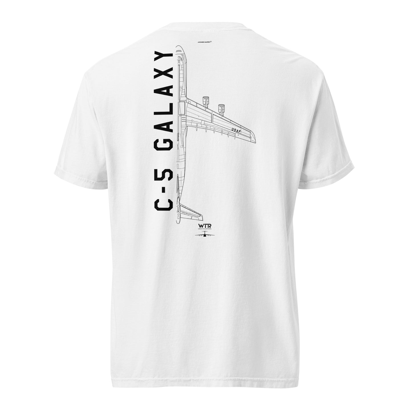 LOCKHEED MARTIN C-5 GALAXY — hand-drawn artwork printed on standard T-shirt.