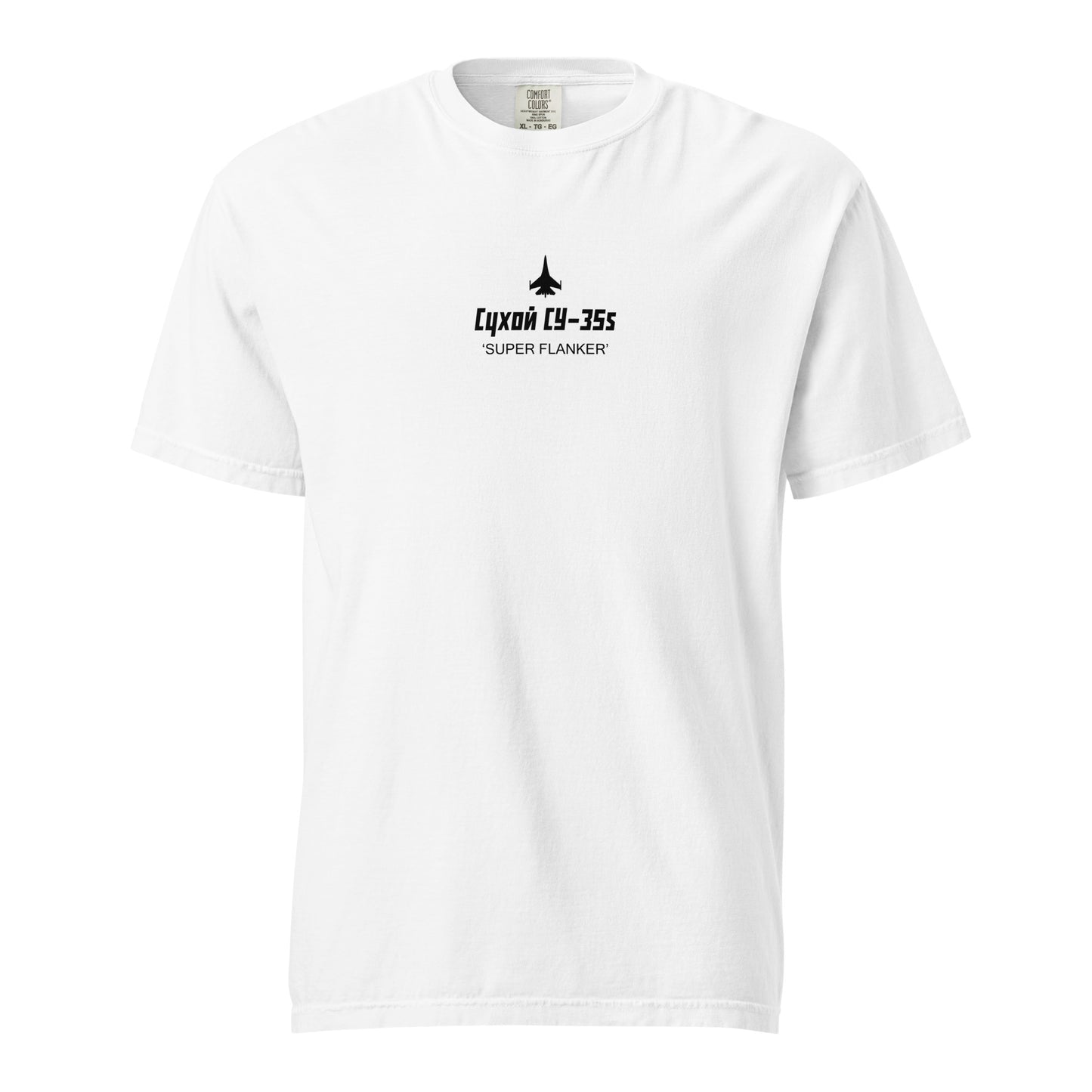 SUKHOI SU-35S SUPER FLANKER — hand-drawn artwork printed on standard T-shirt.