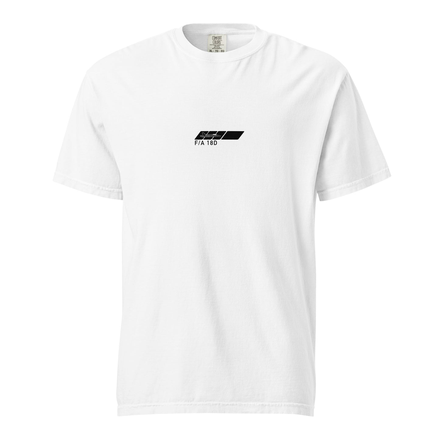 MCDONNELL DOUGLAS F/A-18D HORNET — hand-drawn schematic artwork printed on standard T-shirt.