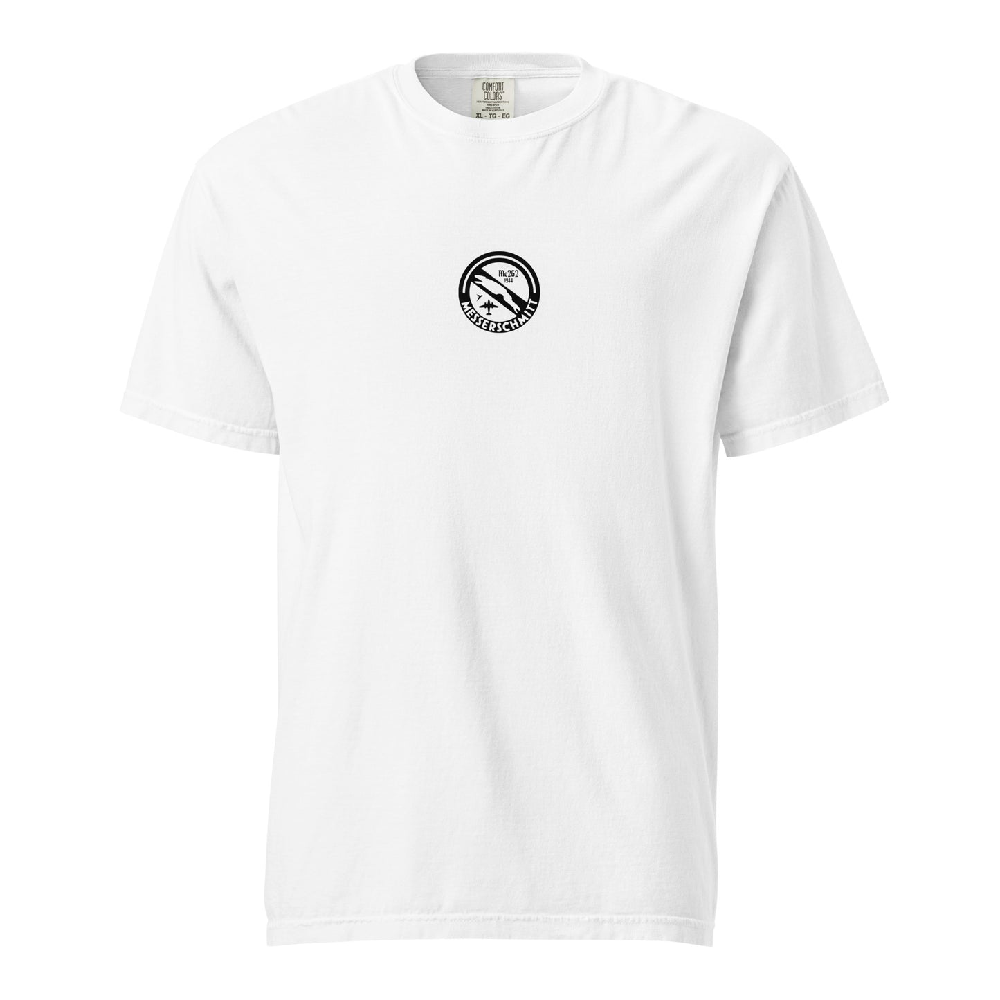 MESSERSCHMITT ME-262 JET FIGHTER — hand-drawn schematic artwork printed on standard T-shirt.