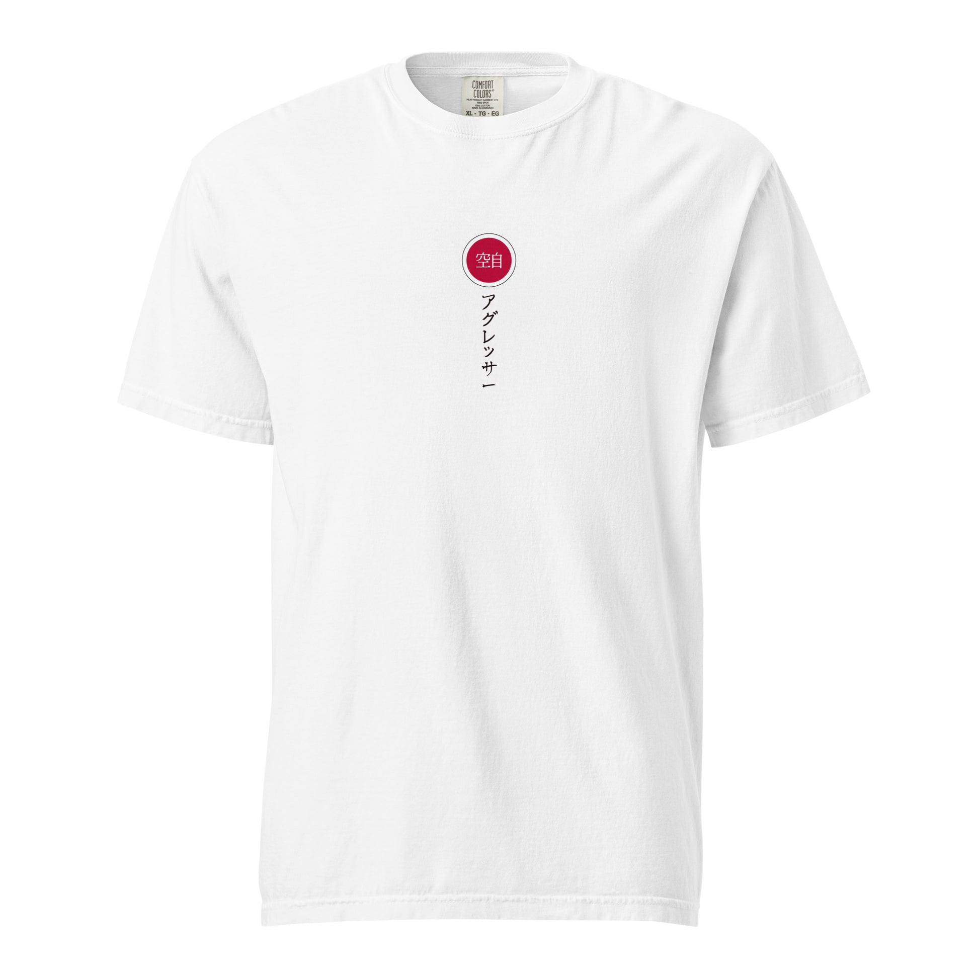Hand-drawn schematic of the Mitsubishi F-15DJ Eagle Aggressor Minokasago Lionfish livery printed on a standard t-shirt.