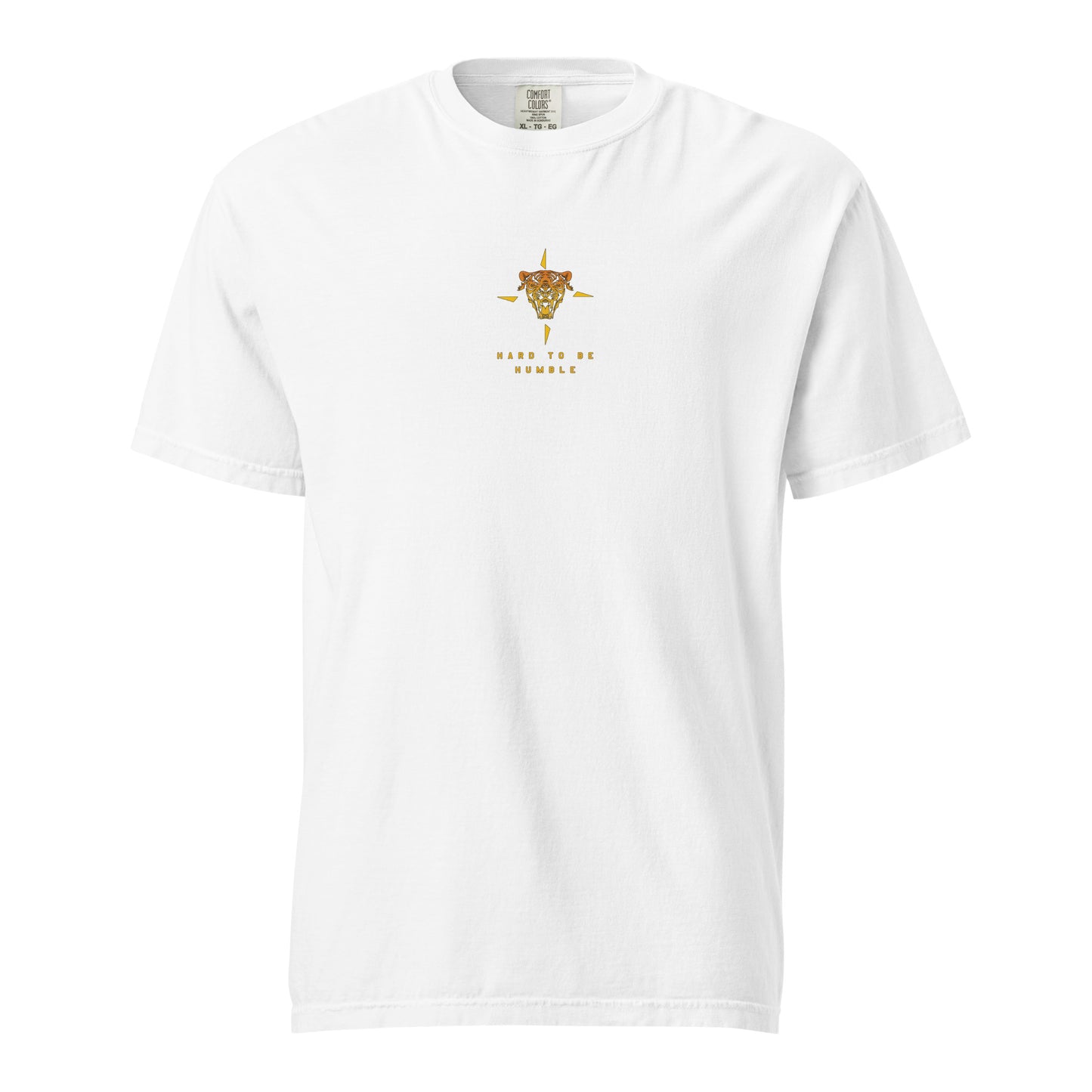Hand-drawn schematic of the F-16 Belgian Air Force 31st Tiger Squadron 65th Anniversary livery on a standard t-shirt.