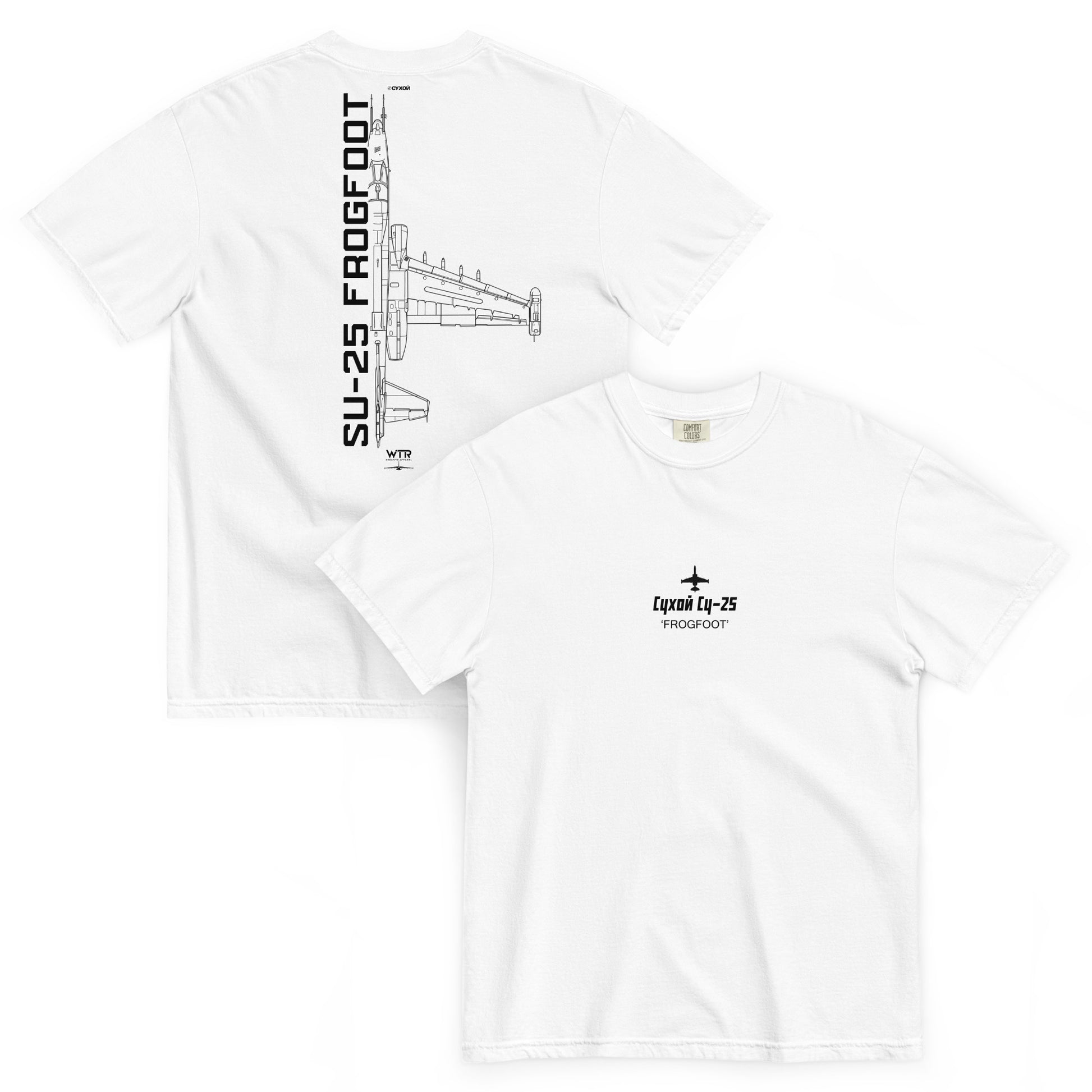 Sukhoi Su-25 Grach Frogfoot Schematic Standard White T-Shirt
