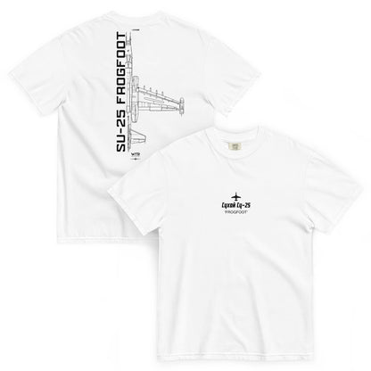Sukhoi Su-25 Grach Frogfoot Schematic Standard White T-Shirt