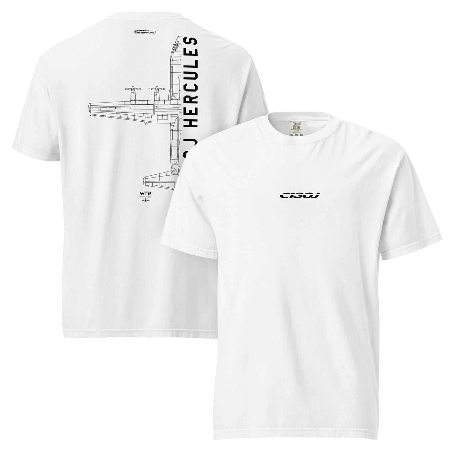Lockheed Martin C-130J Hercules Schematic Design Standard White T-shirt.