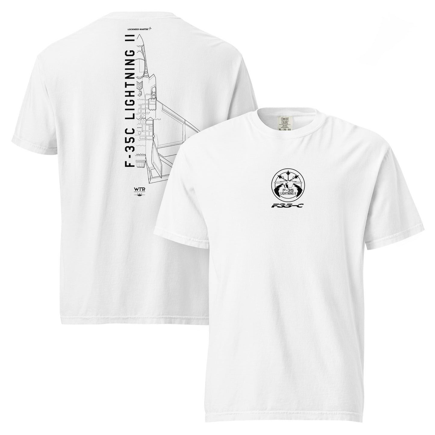 Lockheed Martin F-35C Lightning II CATOBAR Schematic Standard White T-Shirt