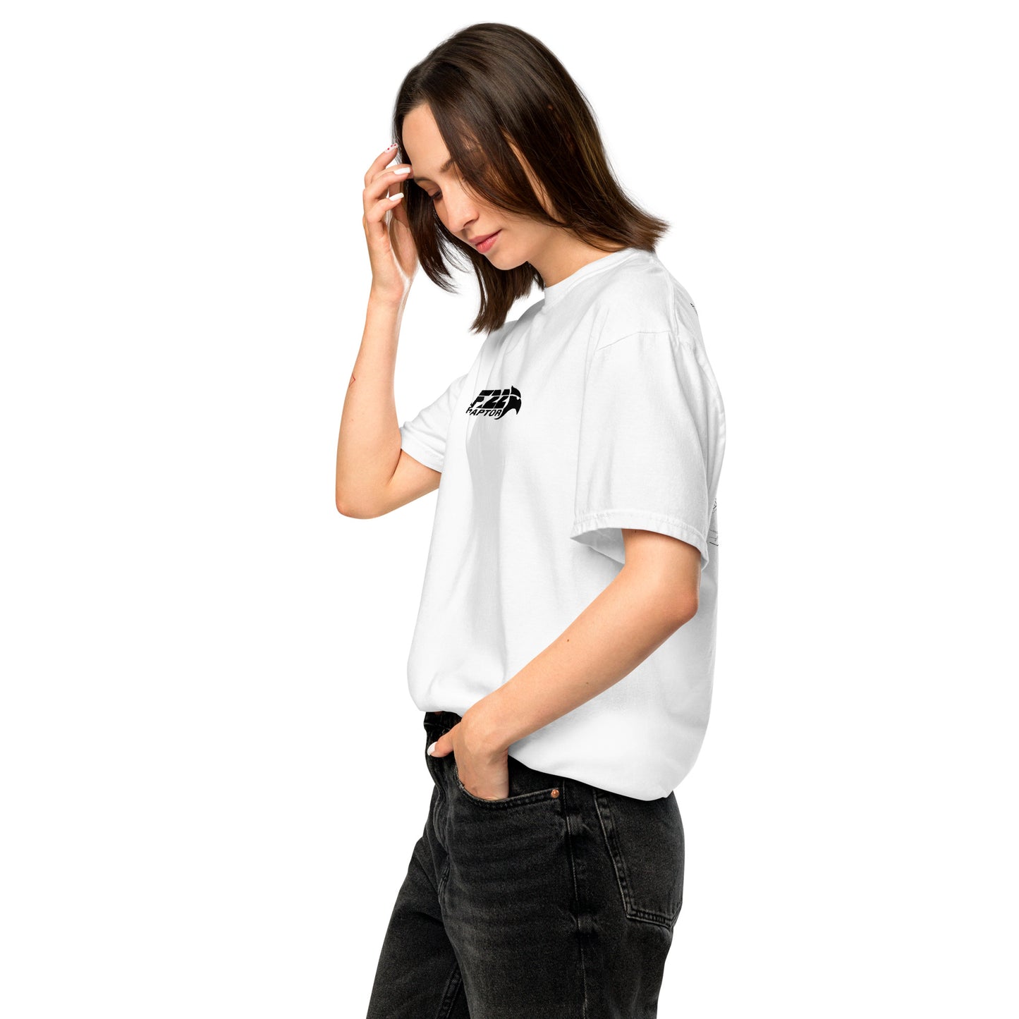 Lockheed Martin F-22 Raptor - Nose & Canopy Hand drawn Design- Standard White T-shirt