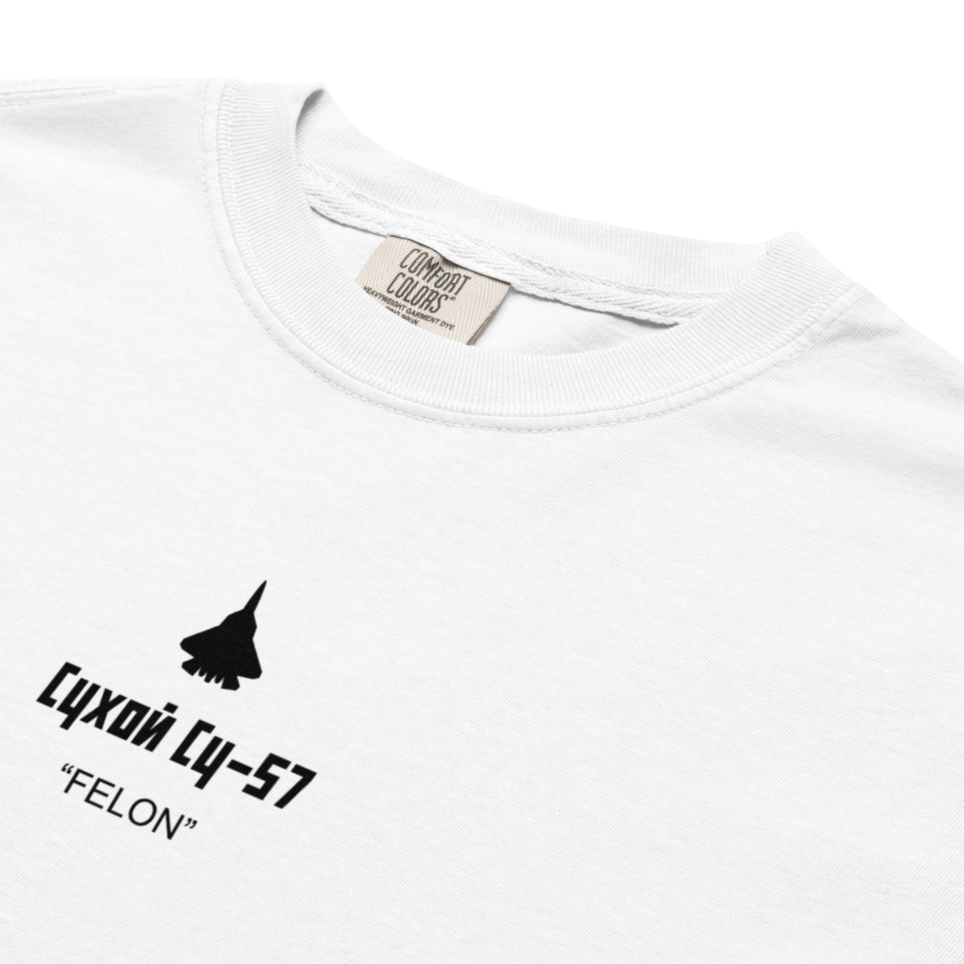 Sukhoi Su-57 T-50 Felon Camouflage Design Schematic - Standard White T-shirt.