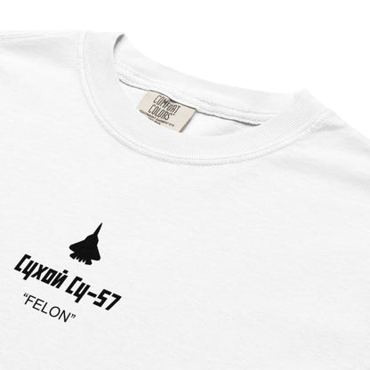 Sukhoi Su-57 T-50 Felon Camouflage Design Schematic - Standard White T-shirt.
