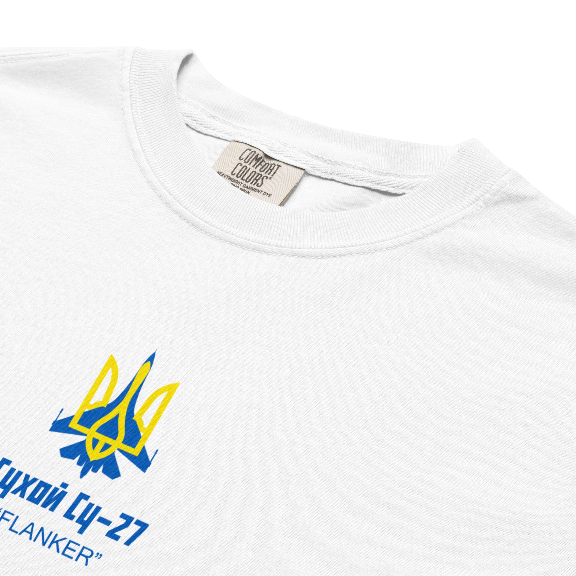 SUKHOI SU‑27 FLANKER - UKRAINIAN DIGITAL CAMOUFLAGE SPECIAL — hand-drawn artwork printed on standard T-shirt; camouflage study.