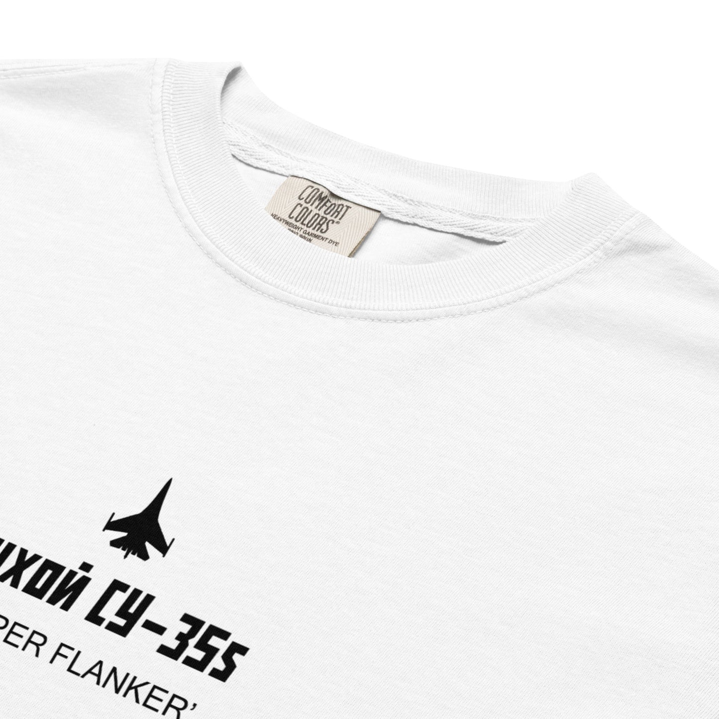 SUKHOI SU-35S SUPER FLANKER — hand-drawn artwork printed on standard T-shirt.