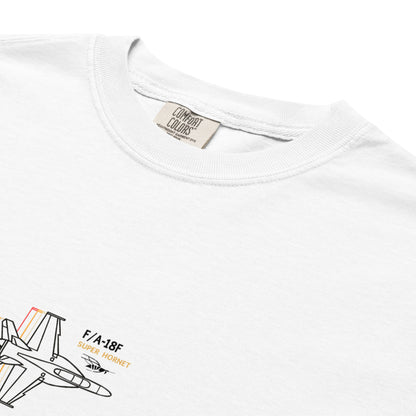 BOEING F/A-18F SUPER HORNET — hand-drawn schematic artwork printed on standard T-shirt.
