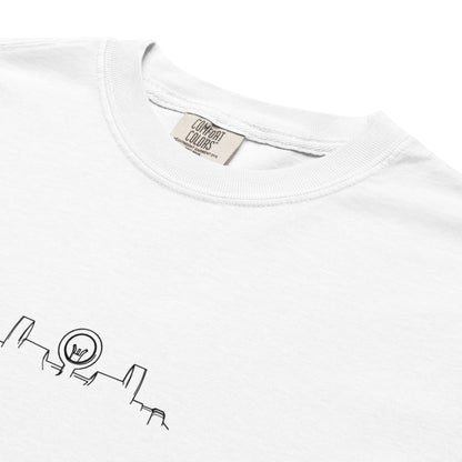 Hand-drawn schematic of the SPRINGFIELD M1 GARAND RIFLE printed on a standard T-shirt.