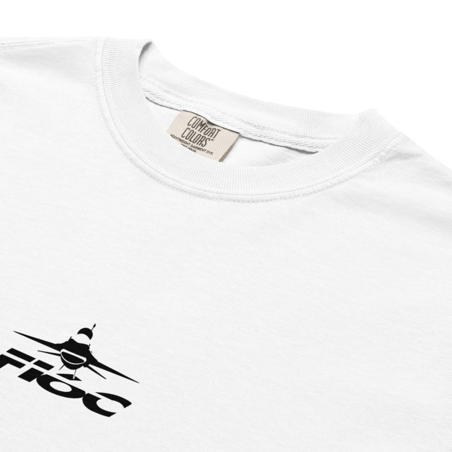 Hand-drawn schematic of the GENERAL DYNAMICS F-16C FIGHTING FALCON BLOCK 52 printed on a standard T-shirt.