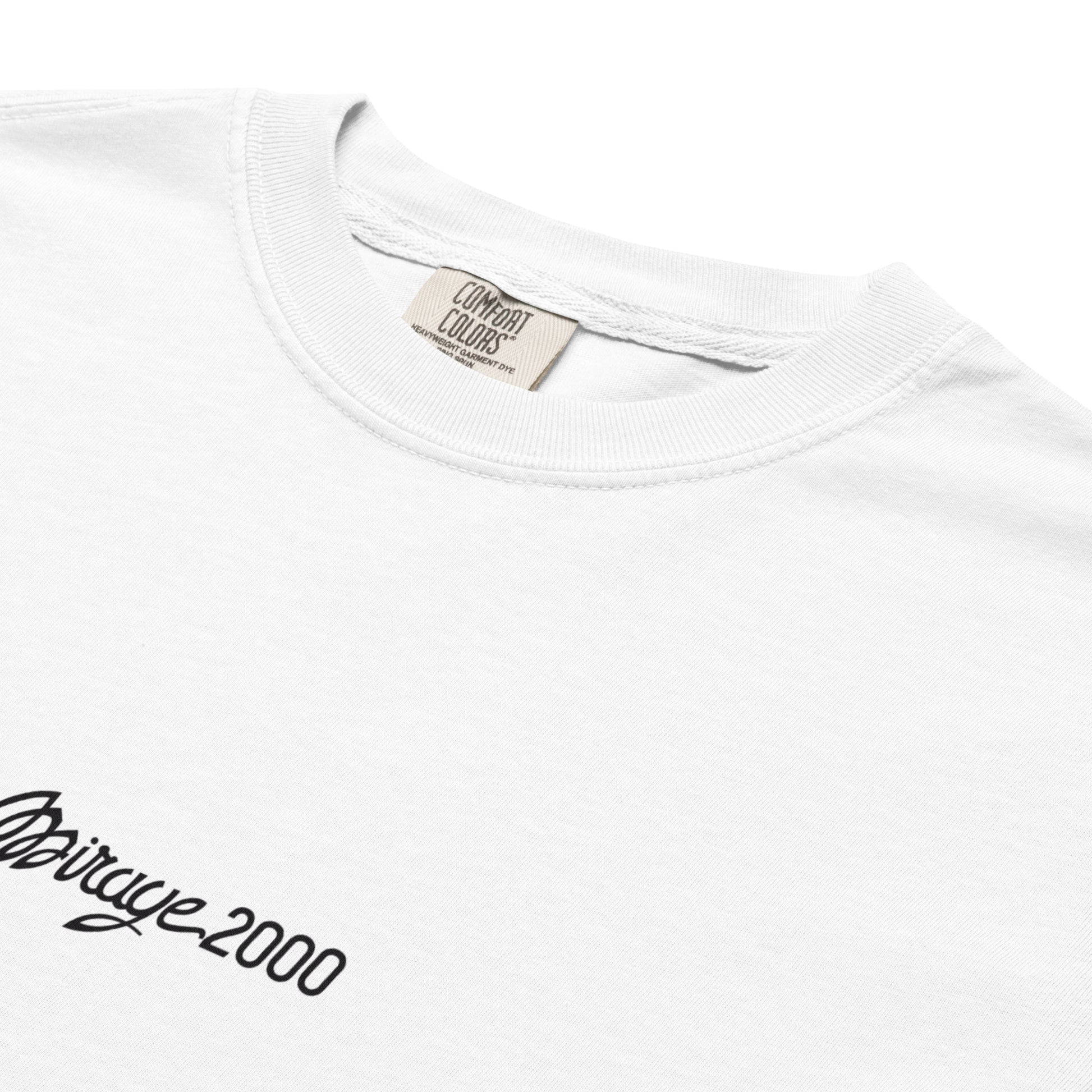 DASSAULT MIRAGE 2000 — hand-drawn FIGHTER schematic artwork printed on standard T-shirt.