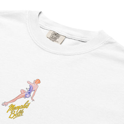 Hand-drawn schematic of the BOEING B-17F FLYING FORTRESS - Memphis Belle Edition printed on a standard T-shirt.