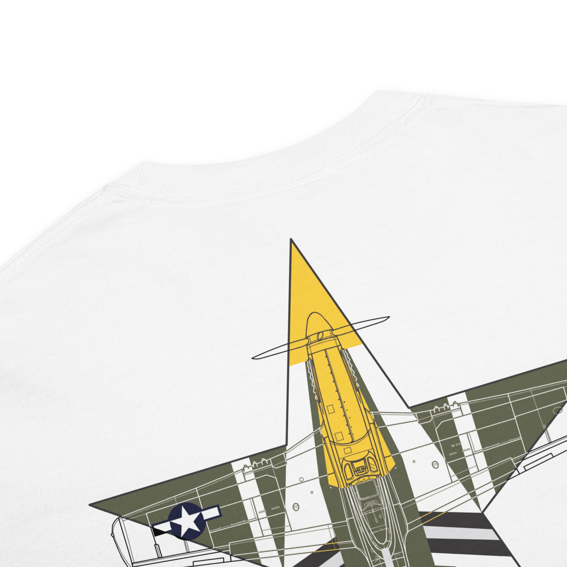 NORTH AMERICAN P-51D MUSTANG - 'FEROCIOUS FRANKIE' — 374th LIVERY EDITION - hand-drawn STANDARD T-SHIRT. artwork.; special livery