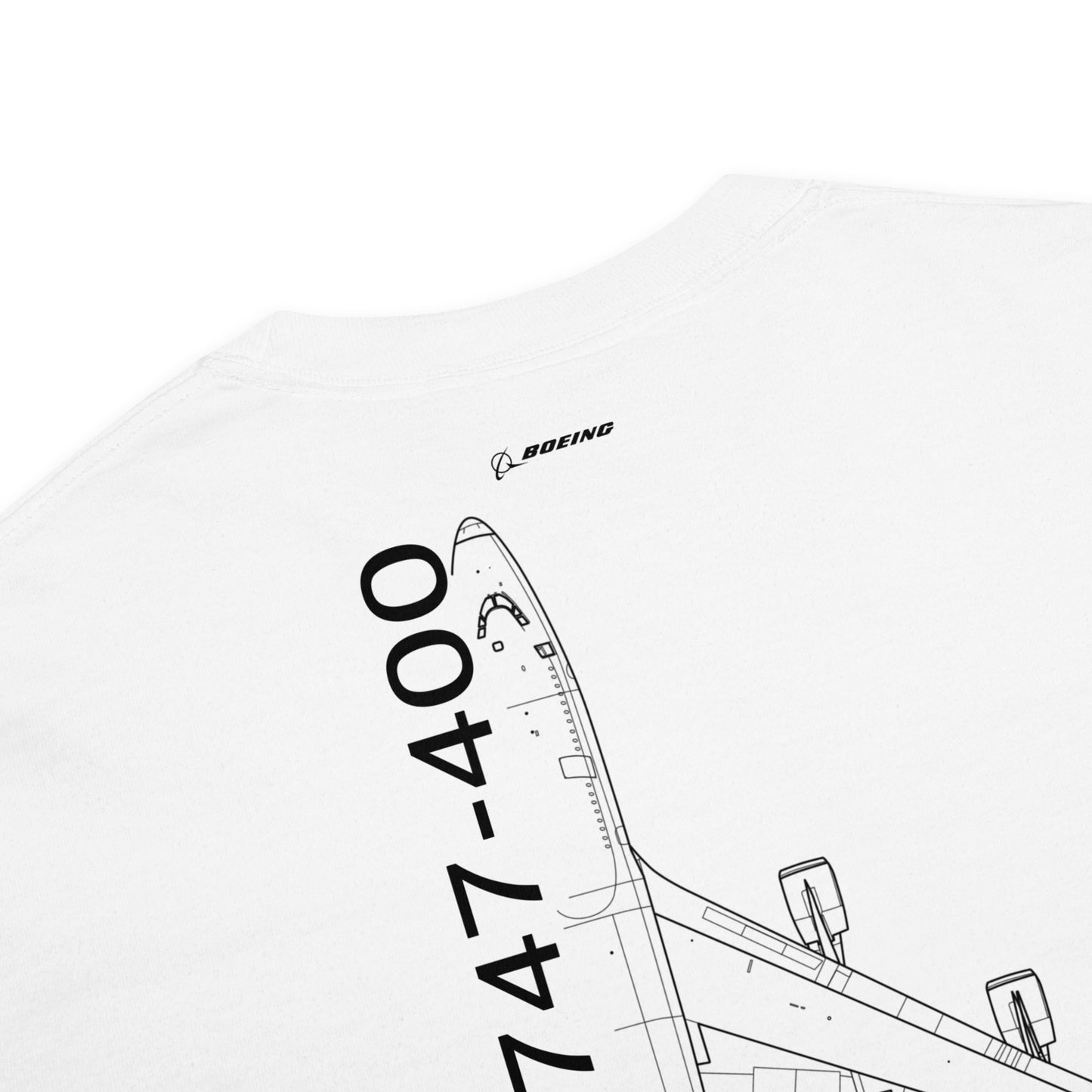 BOEING 747-400 JUMBO EDITION — hand-drawn artwork printed on standard T-shirt.