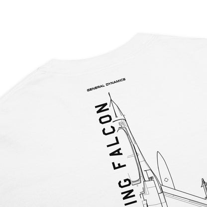 GENERAL DYNAMICS F-16D FIGHTING FALCON BLOCK 52 — hand-drawn artwork printed on standard T-shirt.
