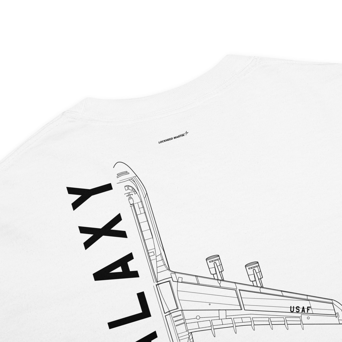 LOCKHEED MARTIN C-5 GALAXY — hand-drawn artwork printed on standard T-shirt.