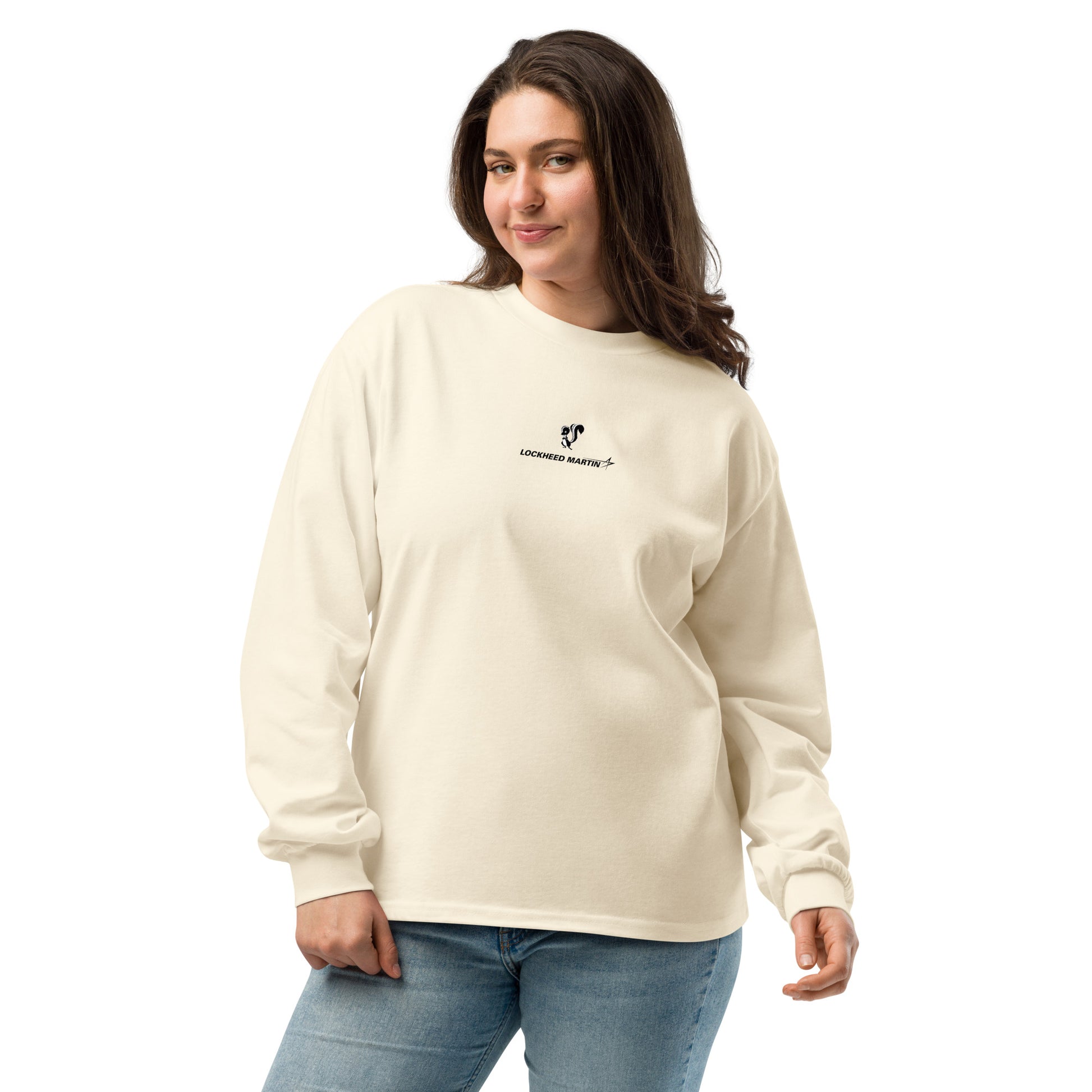 Hand-drawn schematic of the Lockheed Martin Skunk Works SR-72 Darkstar printed on a premium long-sleeve t-shirt.
