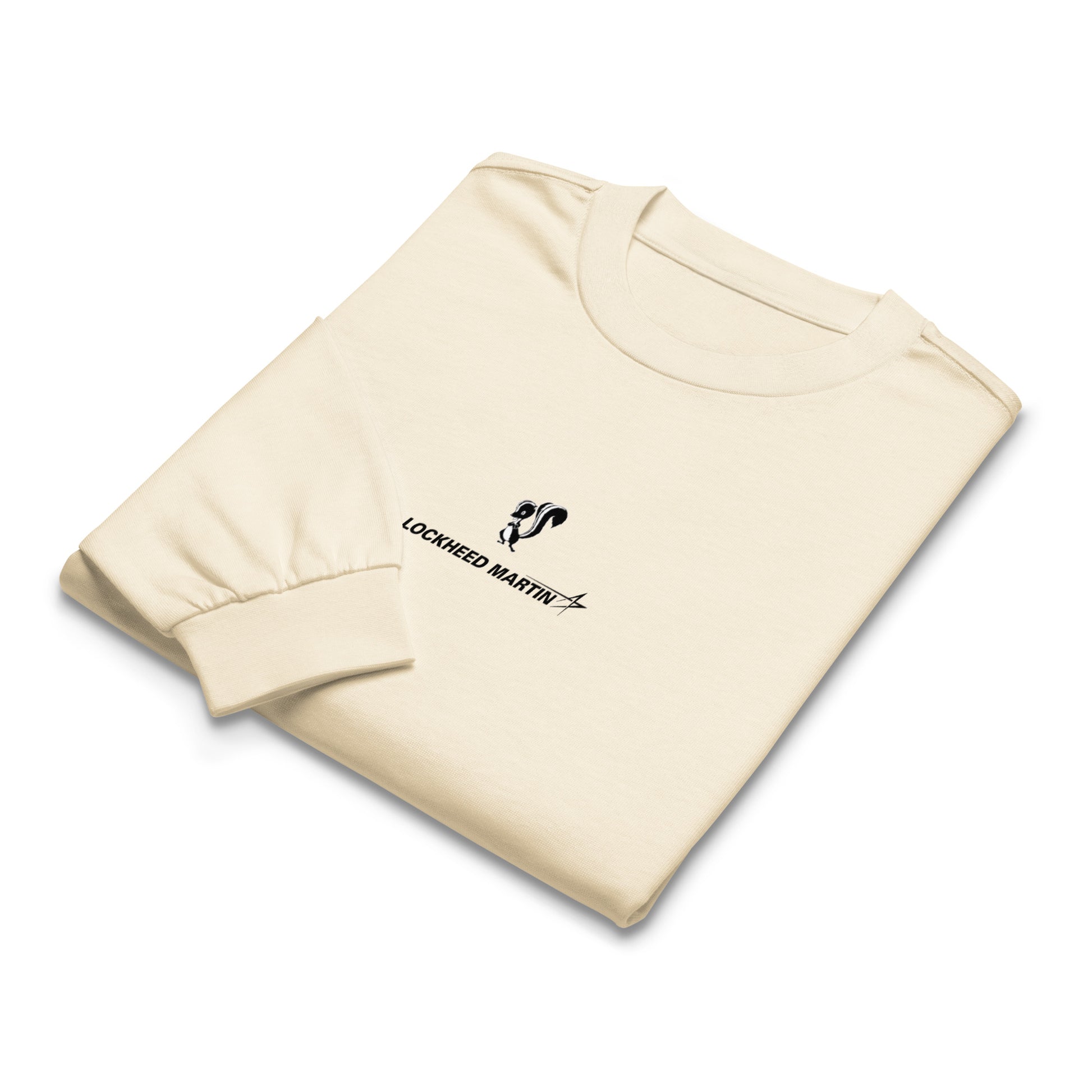 Hand-drawn schematic of the Lockheed Martin Skunk Works SR-72 Darkstar printed on a premium long-sleeve t-shirt.