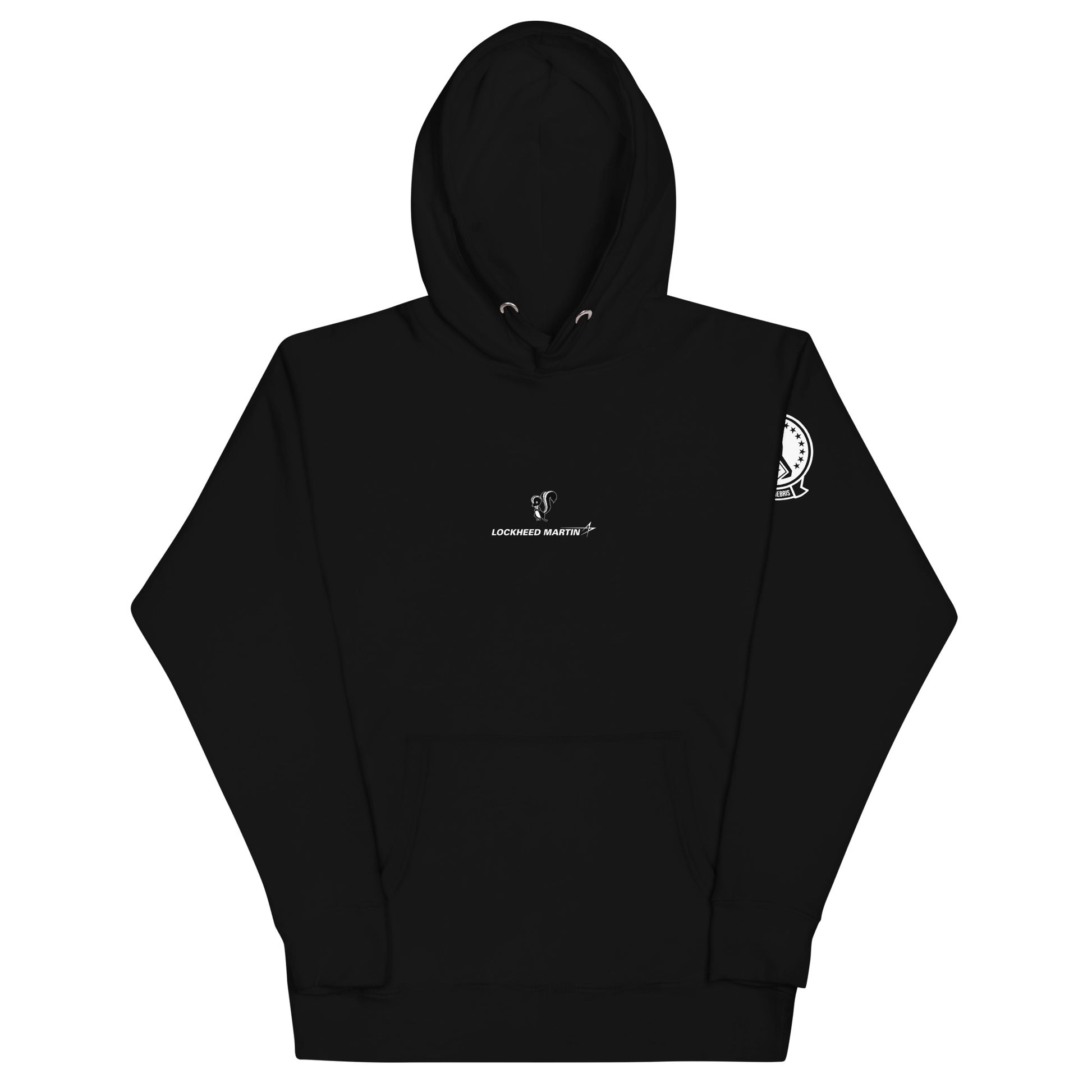 Hand-drawn schematic of the Lockheed Martin Skunk Works SR-72 Darkstar printed on a unisex hoodie.