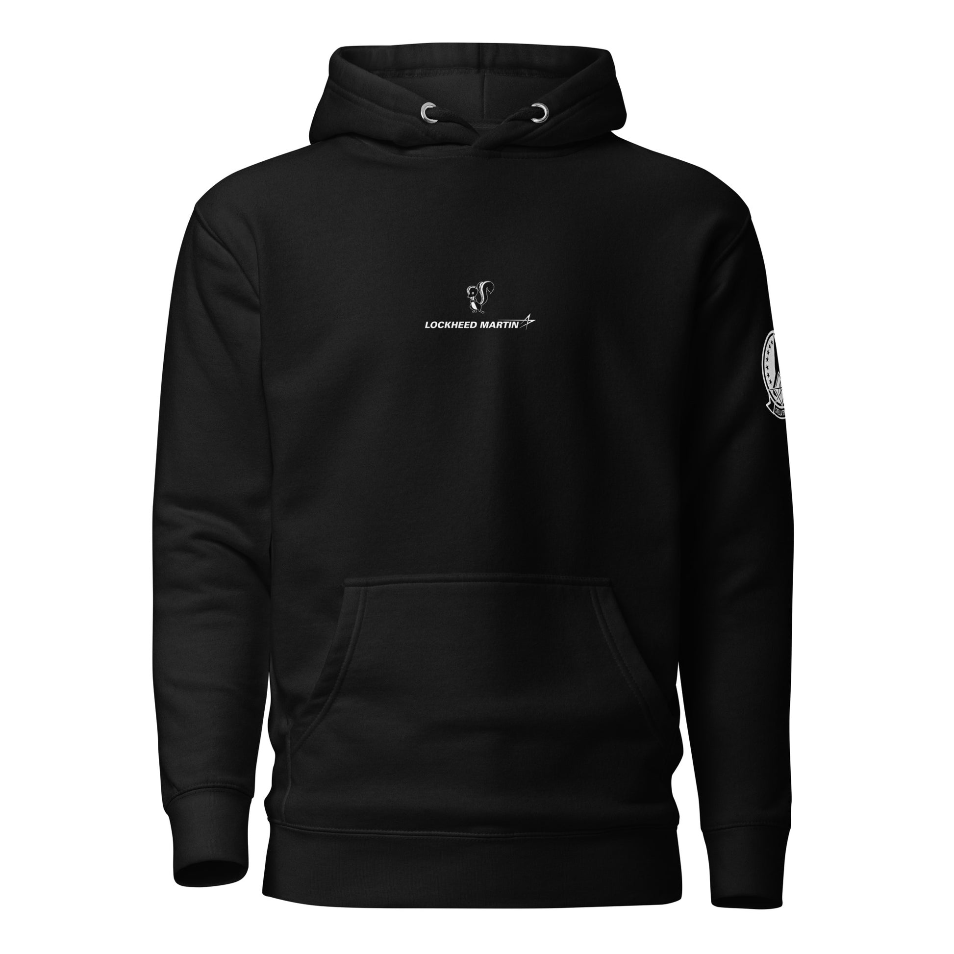 Hand-drawn schematic of the Lockheed Martin Skunk Works SR-72 Darkstar printed on a unisex hoodie.