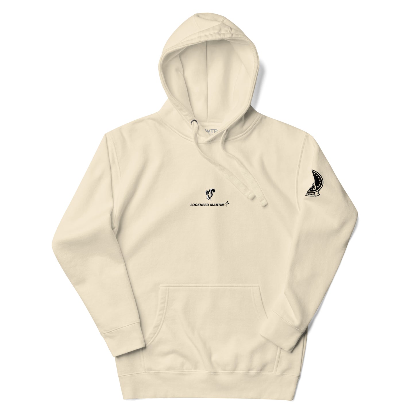 Hand-drawn schematic of the Lockheed Martin Skunk Works SR-72 Darkstar printed on a unisex hoodie.