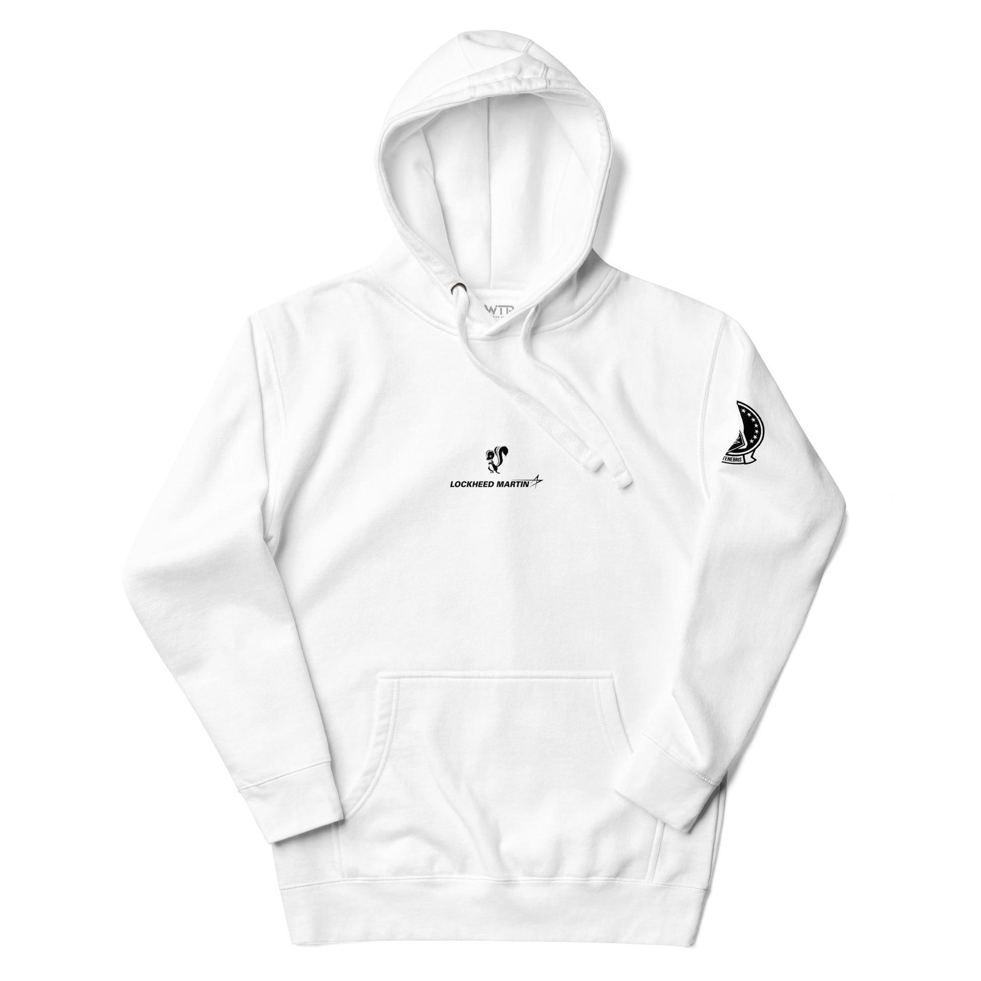 Hand-drawn schematic of the Lockheed Martin Skunk Works SR-72 Darkstar printed on a unisex hoodie.